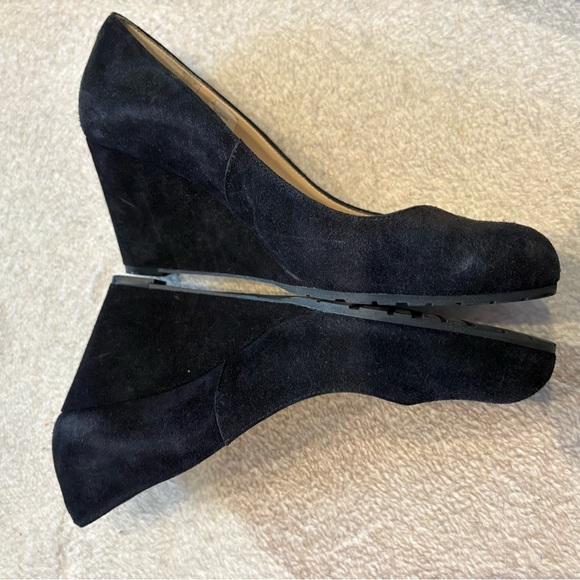 LK Bennett London Bayleen Black Suede Wedge Heels 39 - Picture 4 of 10